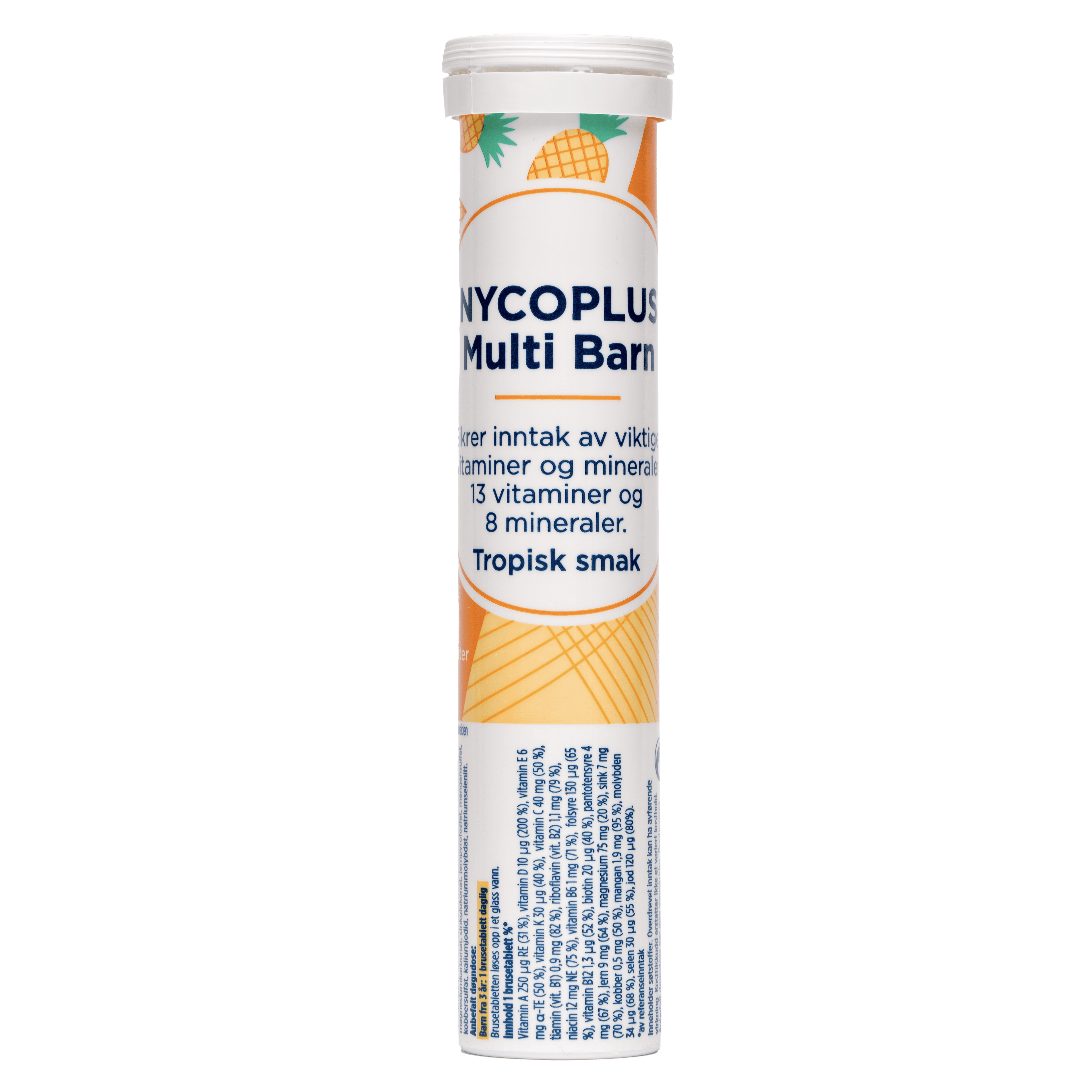 Nycoplus Multi Barn Tropisk Smak 20 Brusetabletter 1