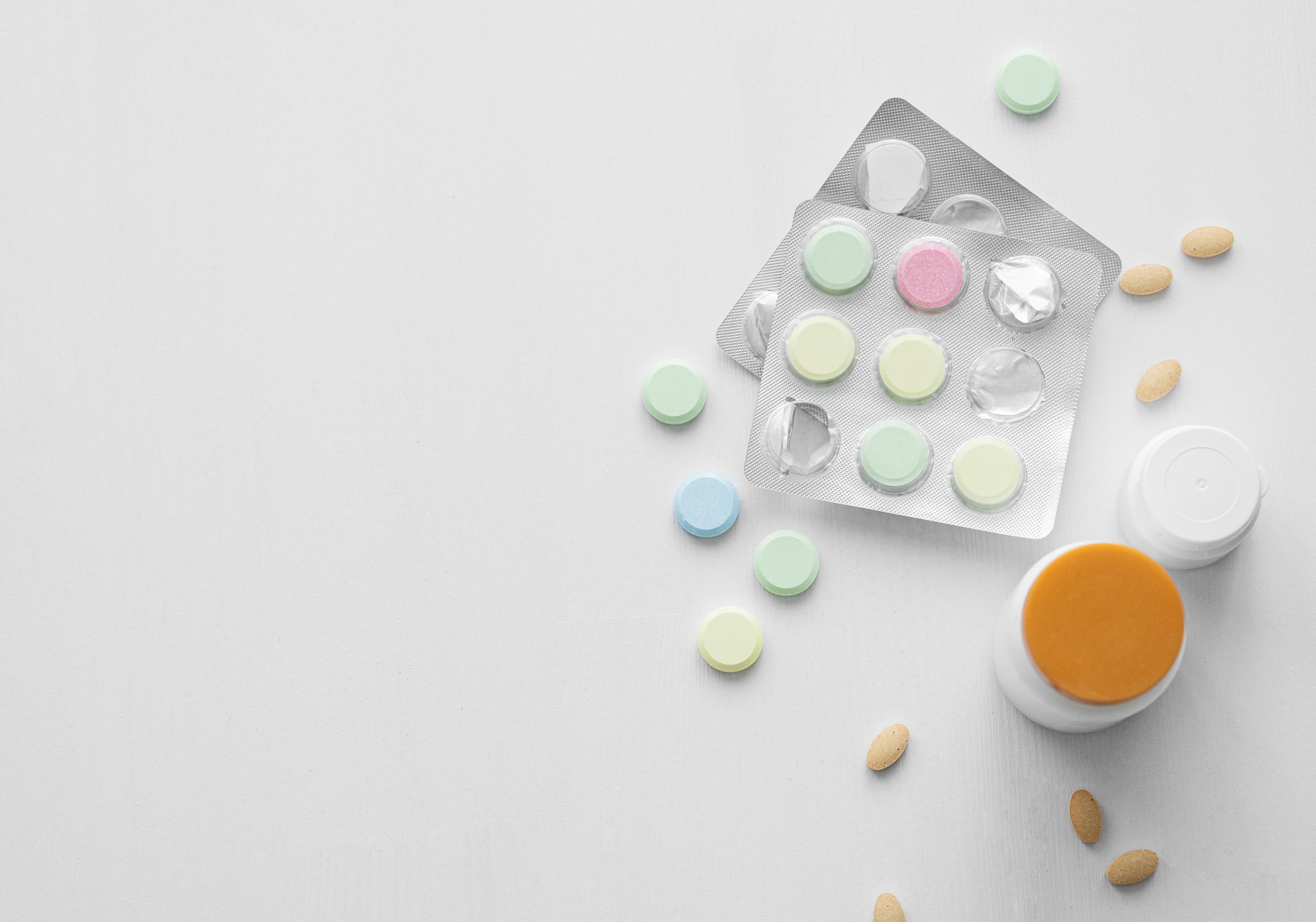 Flat Lay Of A Variety Of Pills Vitamins And Nutri 2024 12 20 08 34 06 Utc