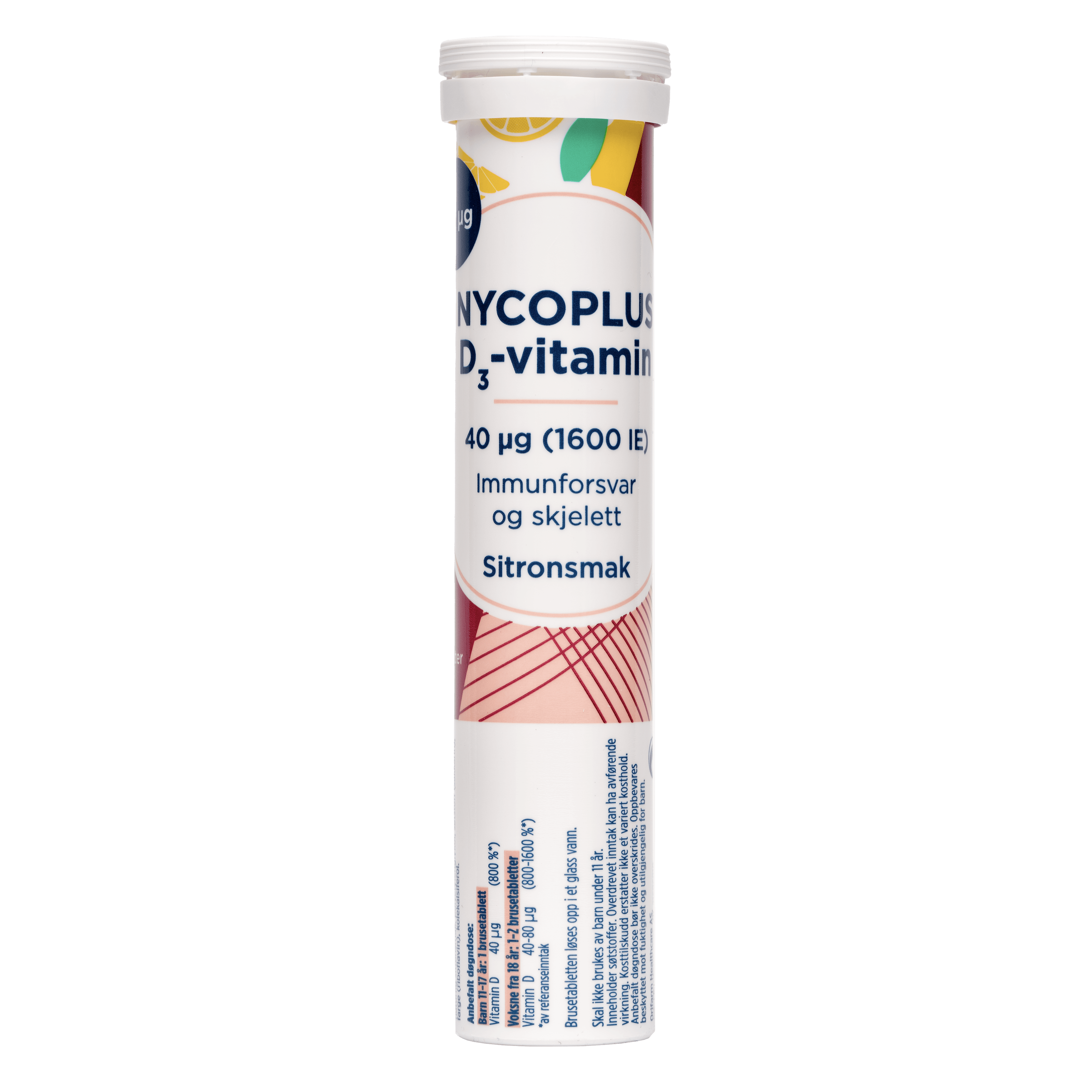 Nycoplus D3 Vitamin 40 Μg 1600 IE Sitronsmak 20 Brusetabletter 1
