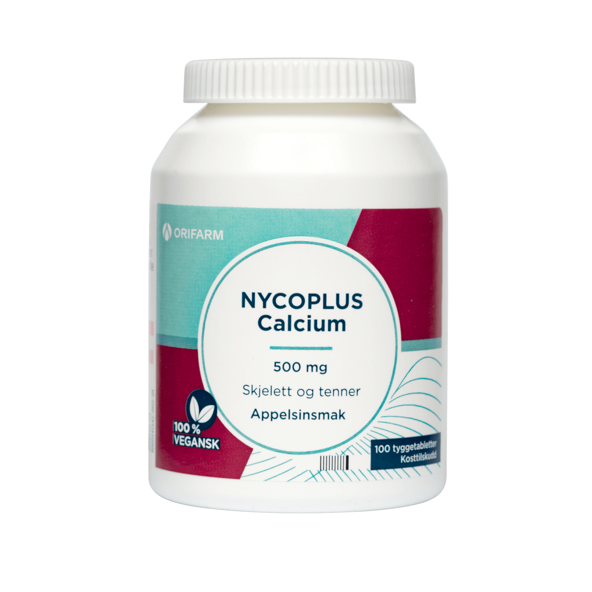 Nycoplus Calcium 500 Mg Appelsinsmak 100 Tyggetabletter 1