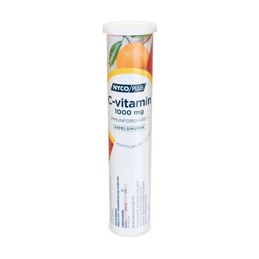 Nycoplus C Vitamin 1000 Mg Appelsinsmak 20 Brusetabletter