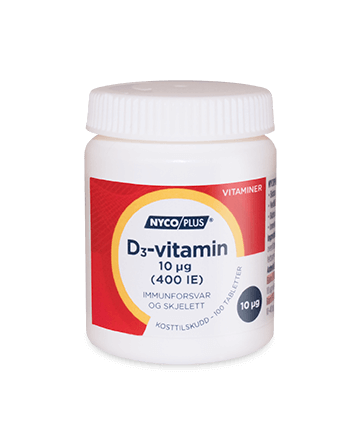 Boks med NYCOPLUS D3-vitamin 10 mikrogram