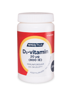 Boks med NYCOPLUS D3-vitamin 20 mikrogram