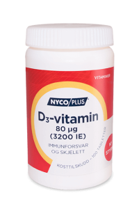 Boks med NYCOPLUS D3-vitamin 80 mikrogram